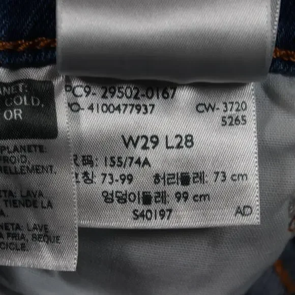 Levi’s Jeans Womens 29x28 Light Blue 501 Skinny Button Fly Stretch - Picture 5 of 10